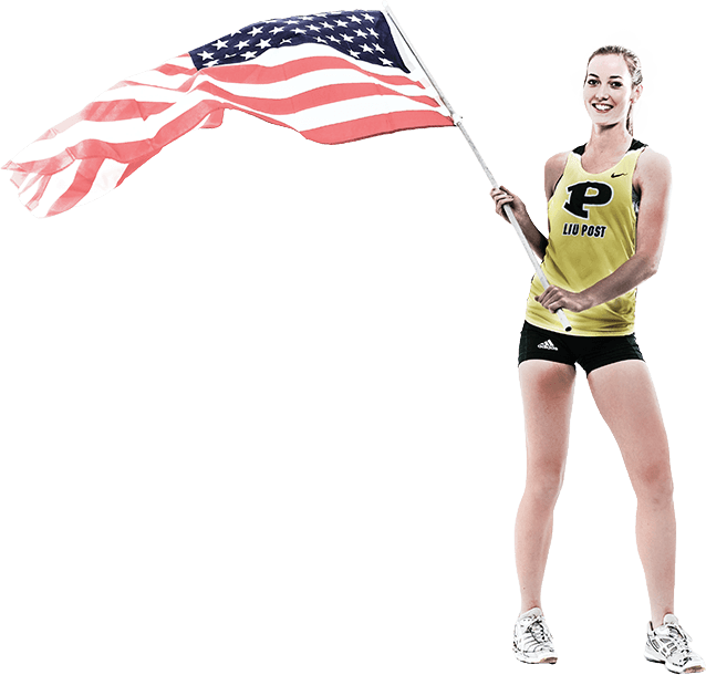 Sportlerin mit Amerikanflagge